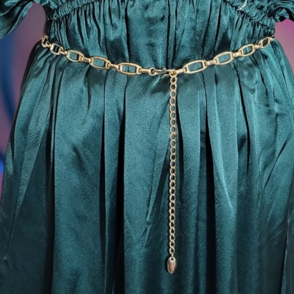 Vintage 80s Gold Tone Chain Link Necklace Belt Convertible Statement - Picture 5 of 9